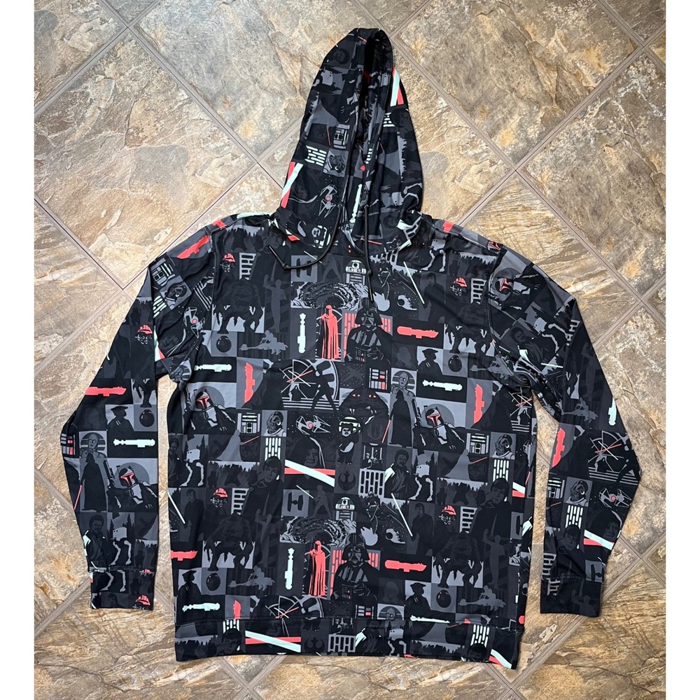 RSVLTS Star Wars Hoodie Mens Large Black AOP Performance Trilogy Ends